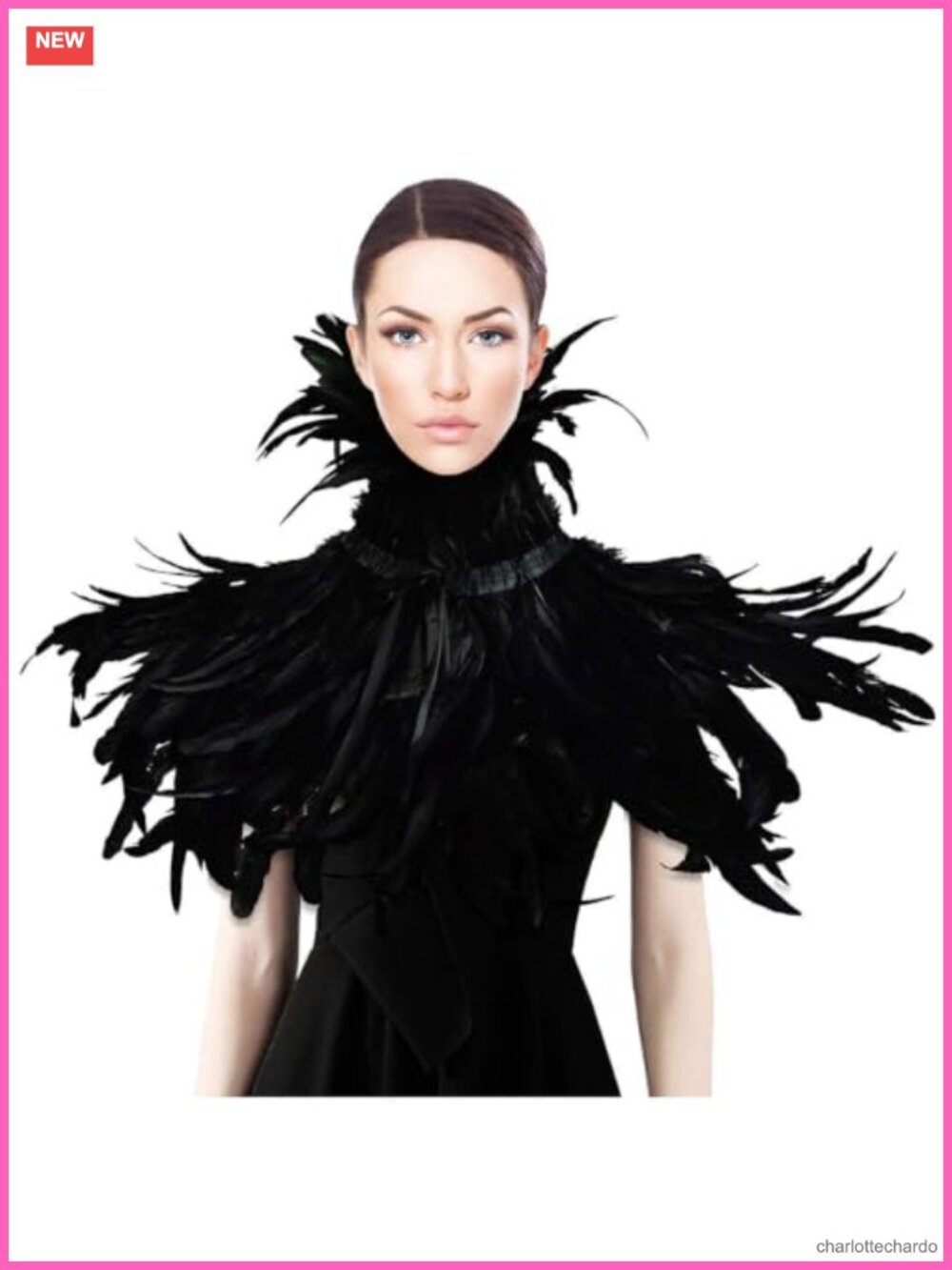 Feather Collar Cape Shawl Crow Wings Halloween Costume Accessory Women